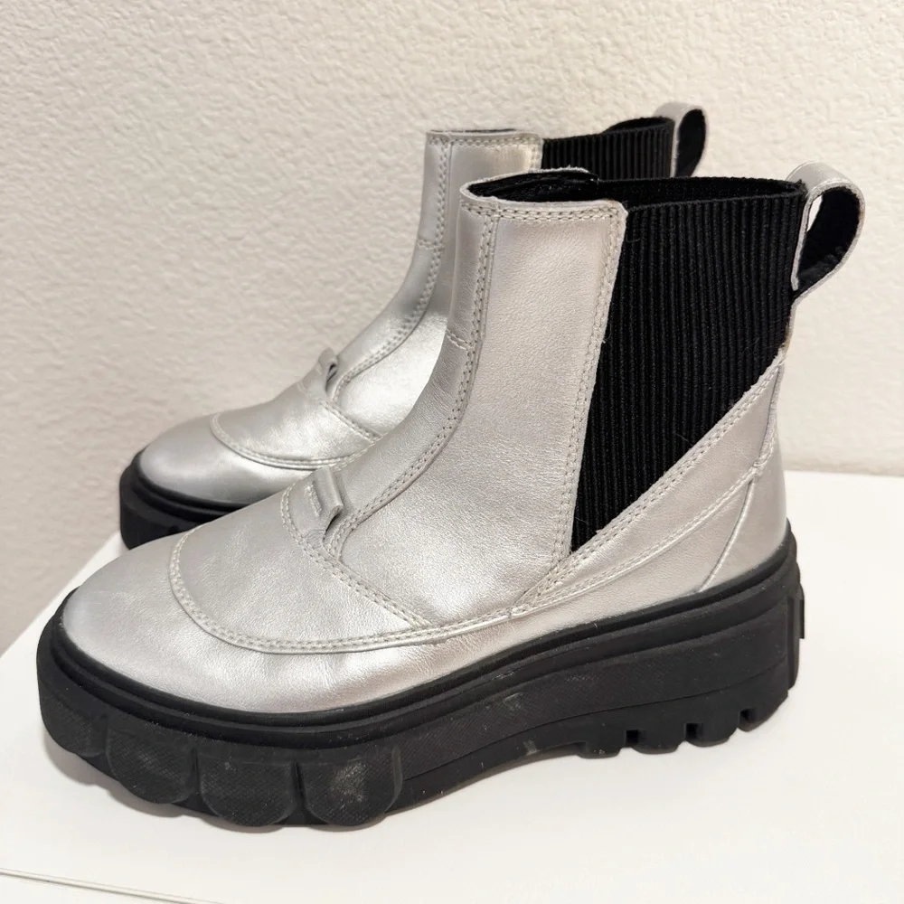 Sorel Caribou X Boot Chelsea Pure Silver/Black Boots Size 7.5